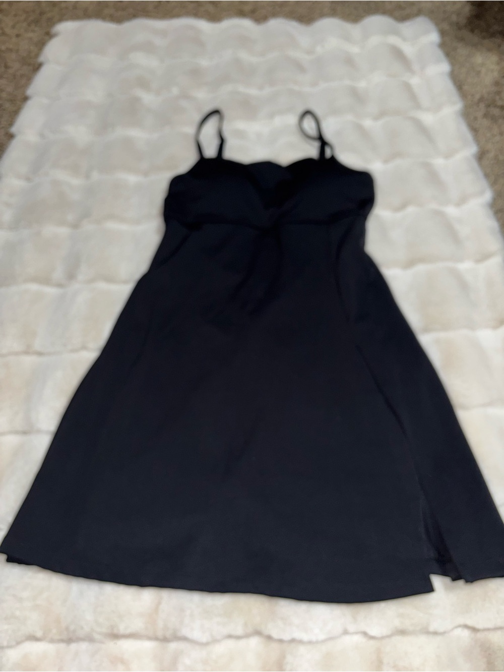Black Spaghetti-Strap A-Line Dress